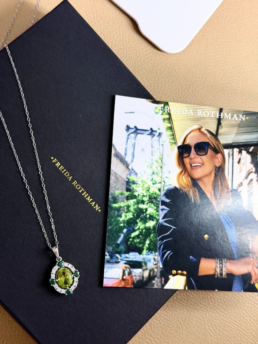 FREIDA ROTHMAN VAULT - Oval Cut Natural Peridot Necklace with Silver Chain